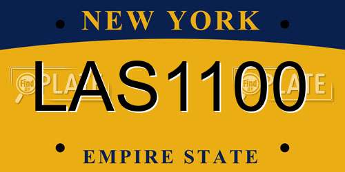 LAS1100 New York License Plate