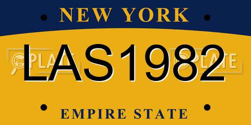 LAS1982 New York License Plate