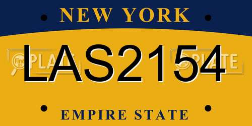 LAS2154 New York License Plate