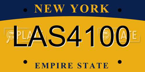 LAS4100 New York License Plate