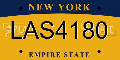 LAS4180 New York License Plate