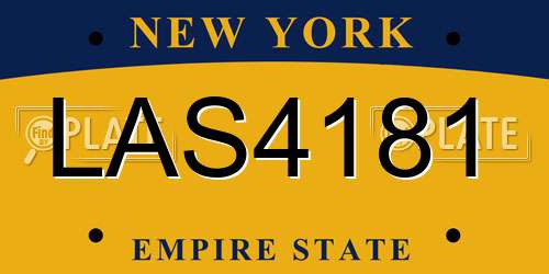 LAS4181 New York License Plate