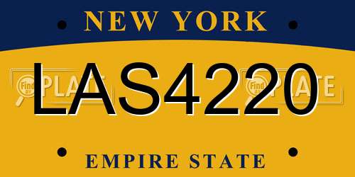 LAS4220 New York License Plate