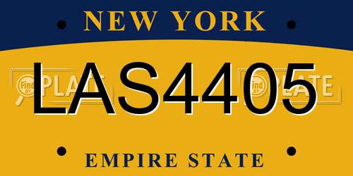 LAS4405 New York License Plate