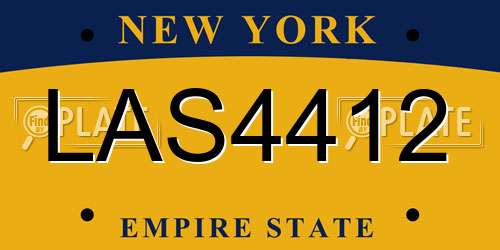 LAS4412 New York License Plate