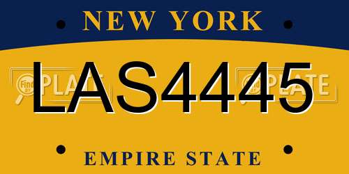 LAS4445 New York License Plate