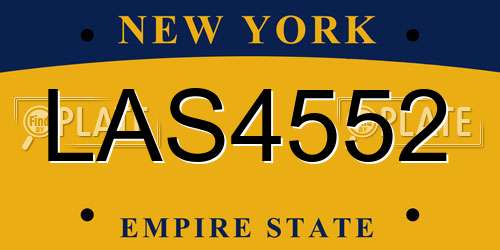 LAS4552 New York License Plate