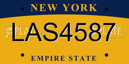 LAS4587 New York License Plate