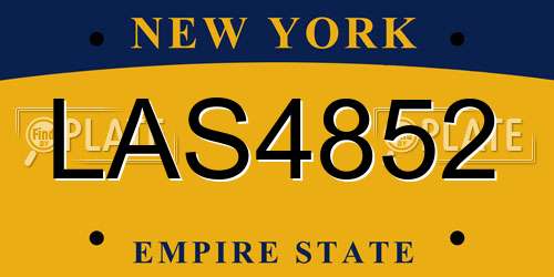 LAS4852 New York License Plate