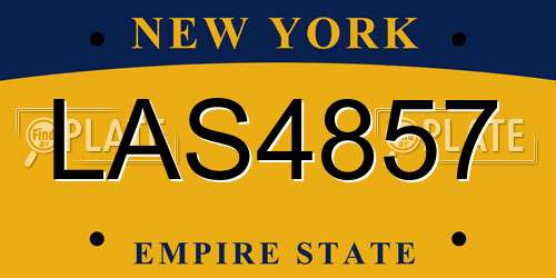 LAS4857 New York License Plate