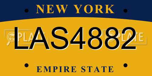 LAS4882 New York License Plate
