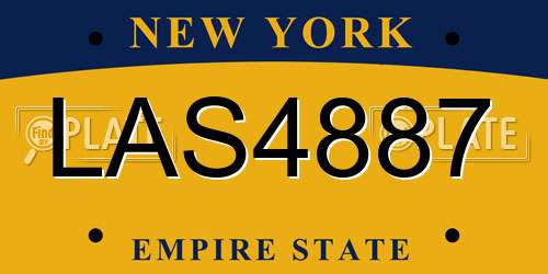 LAS4887 New York License Plate