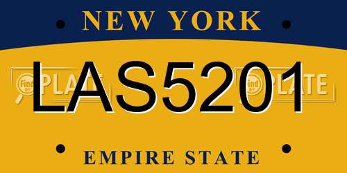 LAS5201 New York License Plate