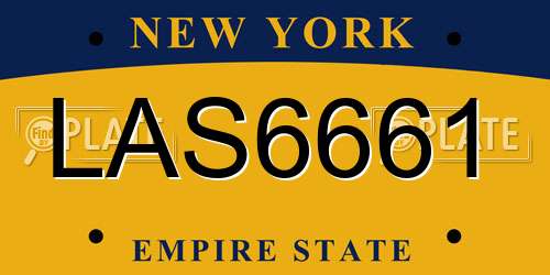 LAS6661 New York License Plate