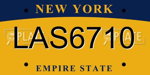 LAS6710 New York License Plate