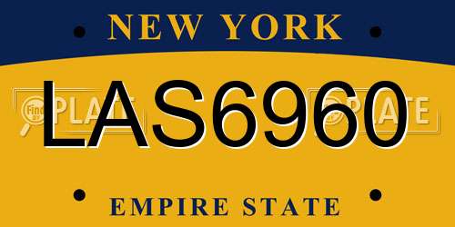 LAS6960 New York License Plate