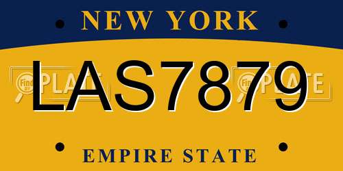 LAS7879 New York License Plate