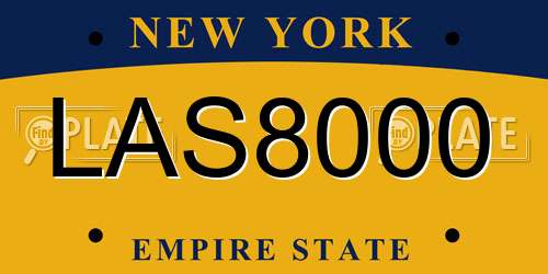 LAS8000 New York License Plate
