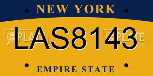 LAS8143 New York License Plate