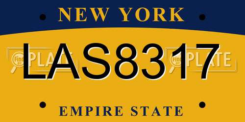 LAS8317 New York License Plate