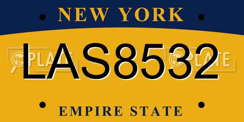 LAS8532 New York License Plate