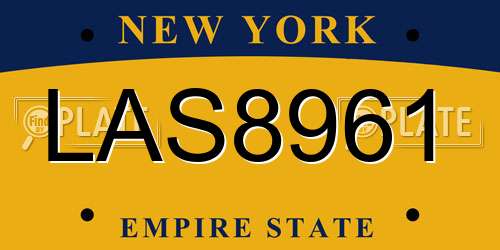 LAS8961 New York License Plate