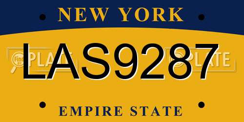 LAS9287 New York License Plate