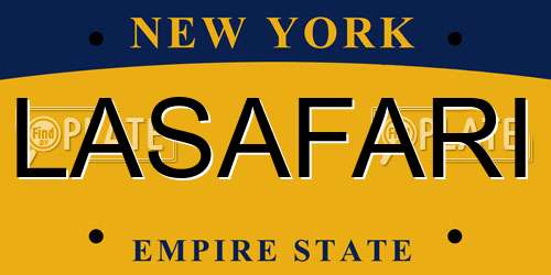 LASAFARI New York License Plate