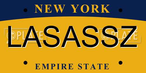 LASASSZ New York License Plate