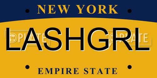 LASHGRL New York License Plate
