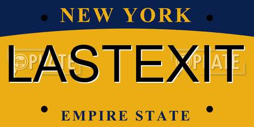 LASTEXIT New York License Plate