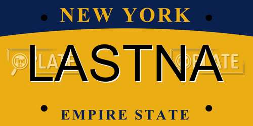 LASTNA New York License Plate