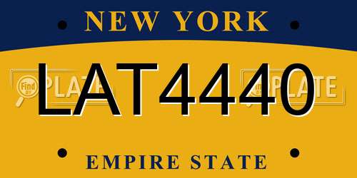LAT4440 New York License Plate