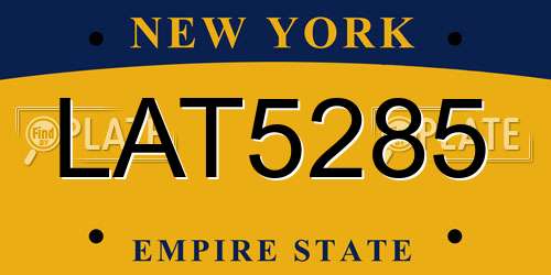 LAT5285 New York License Plate