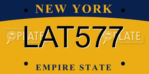 LAT577 New York License Plate