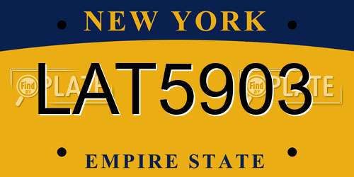 LAT5903 New York License Plate