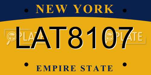 LAT8107 New York License Plate