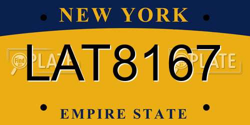 LAT8167 New York License Plate