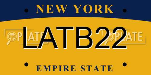 LATB22 New York License Plate