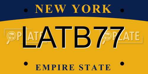 LATB77 New York License Plate