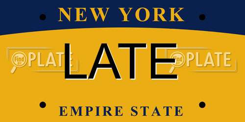 LATE New York License Plate