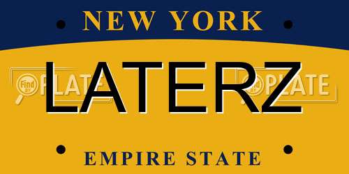 LATERZ New York License Plate
