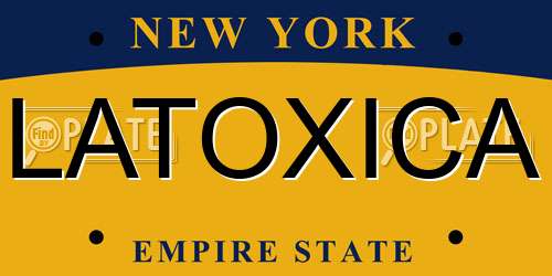 LATOXICA New York License Plate
