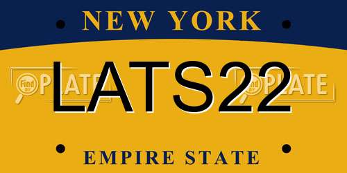 LATS22 New York License Plate