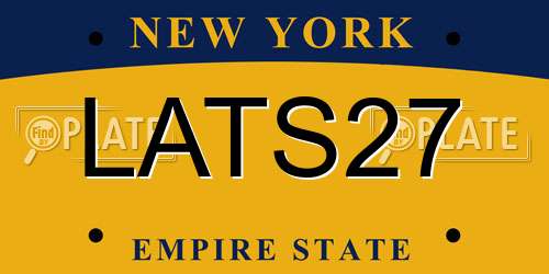 LATS27 New York License Plate