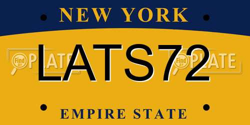 LATS72 New York License Plate