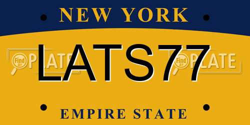LATS77 New York License Plate