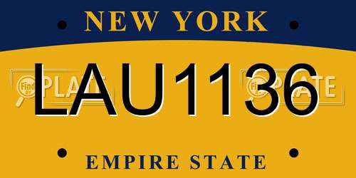 LAU1136 New York License Plate