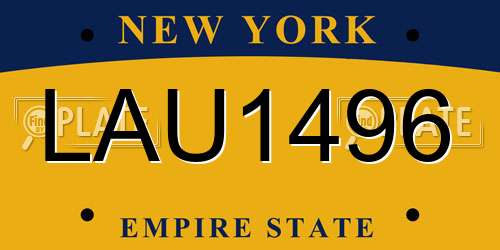 LAU1496 New York License Plate