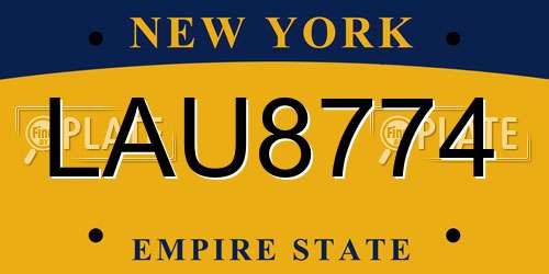 LAU8774 New York License Plate